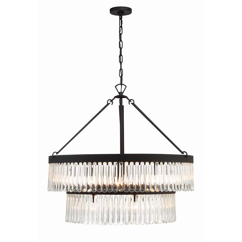 Image 4 Crystorama Emory 32" Wide Black Forged 9-Light Chandelier more views