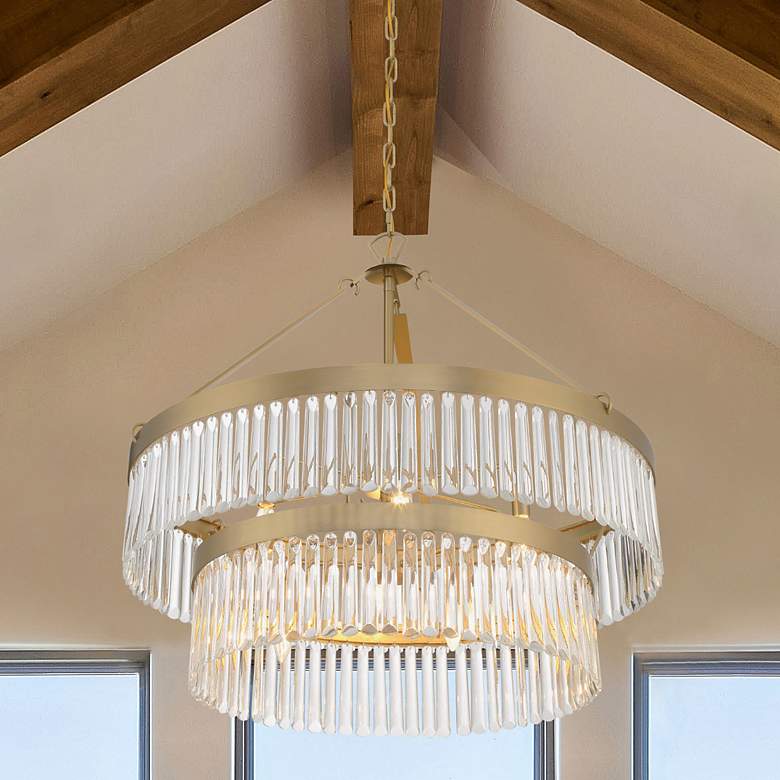 Image 1 Crystorama Emory 32" Wide Modern Gold 9-Light Chandelier