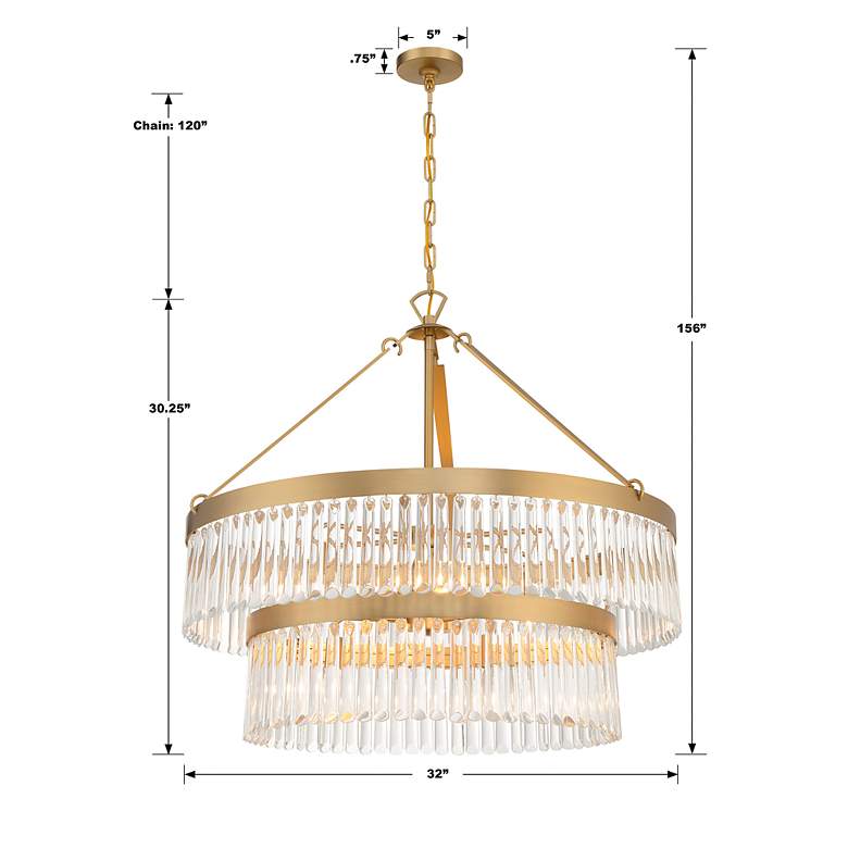 Image 7 Crystorama Emory 32" Wide Modern Gold 9-Light Chandelier more views
