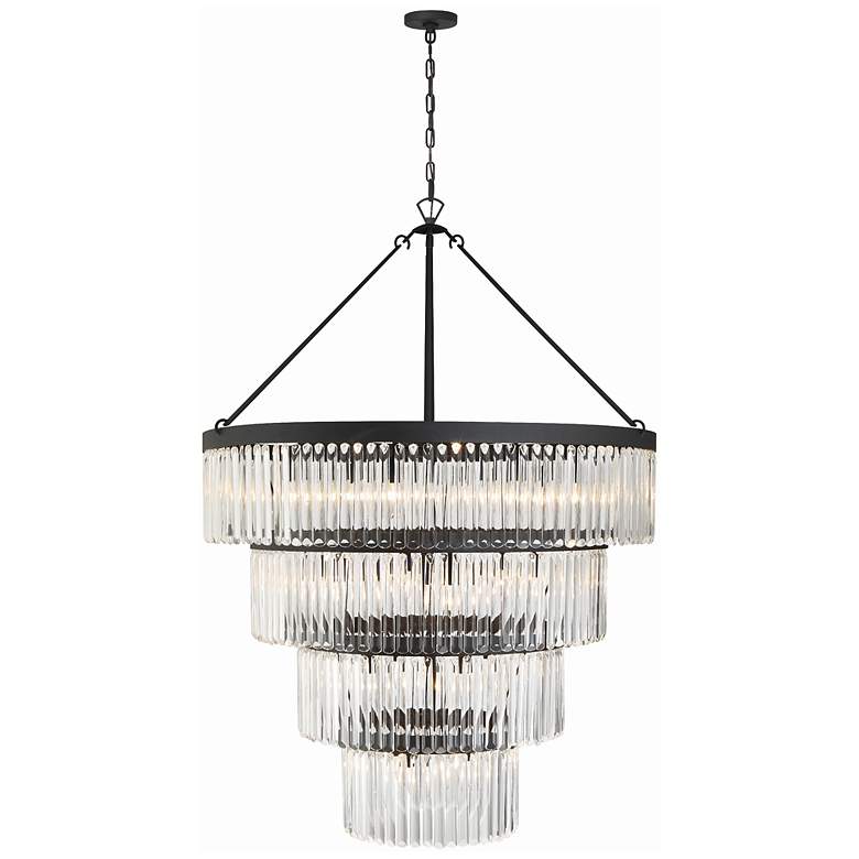 Image 3 Crystorama Emory 40" Wide Black Forged 22-Light 4-Tier Chandelier