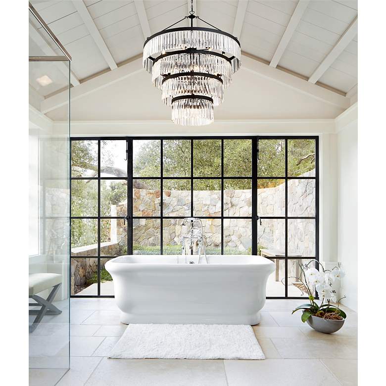 Image 6 Crystorama Emory 40" Wide Black Forged 22-Light 4-Tier Chandelier more views