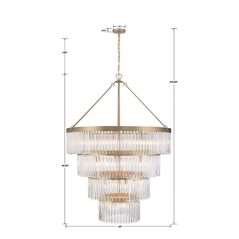 Image 7 Crystorama Emory 40" Wide Modern Gold Crystal Chandelier more views