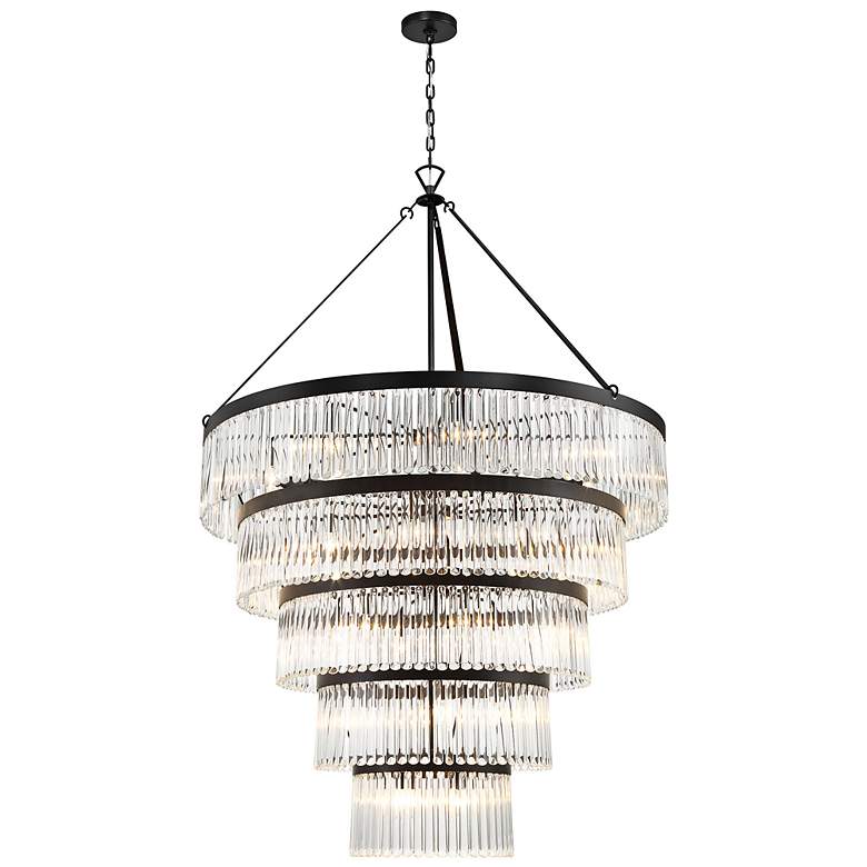 Image 1 Crystorama Emory 48" Wide Black Forged 5-Tier Chandelier