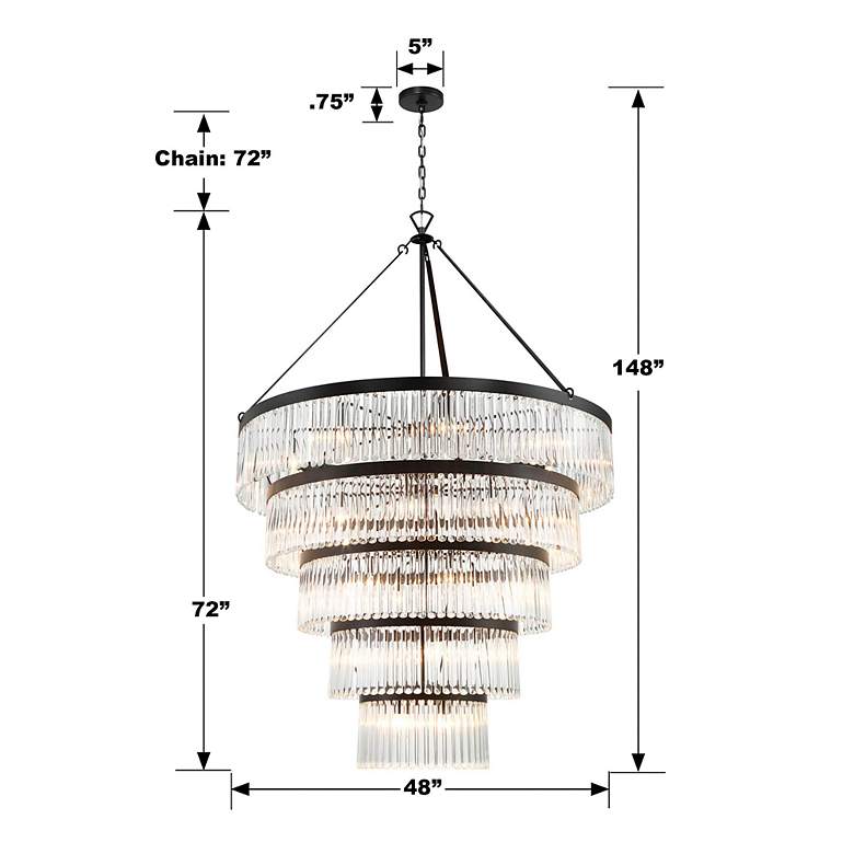 Image 5 Crystorama Emory 48" Wide Black Forged 5-Tier Chandelier more views