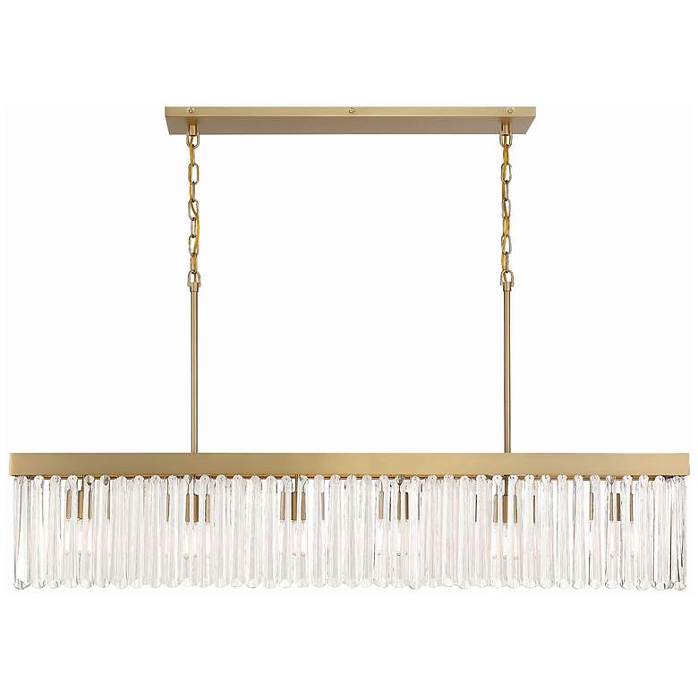 Image 3 Crystorama Emory 49" 6-Light Modern Gold and Crystal Linear Chandelier
