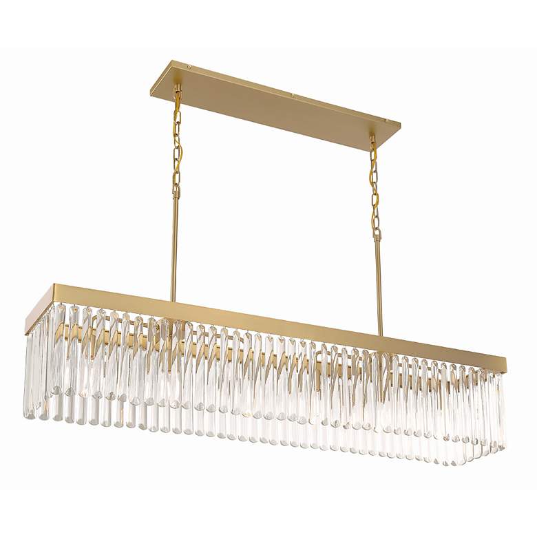 Image 4 Crystorama Emory 49" 6-Light Modern Gold and Crystal Linear Chandelier more views
