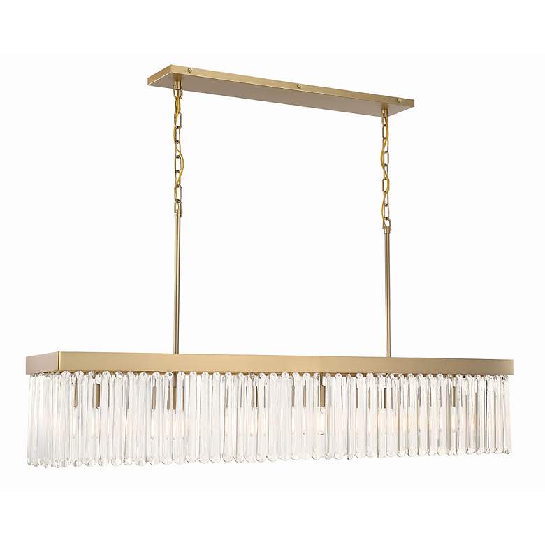 Image 5 Crystorama Emory 49" 6-Light Modern Gold and Crystal Linear Chandelier more views
