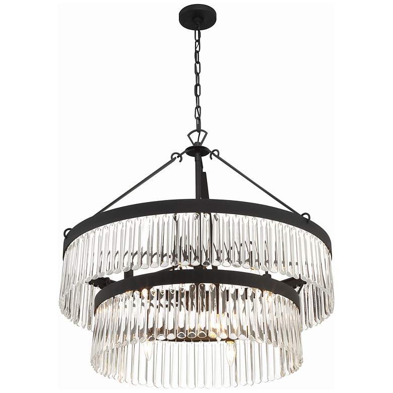 Image 6 Crystorama Emory 9 Light Black Forged Chandelier more views