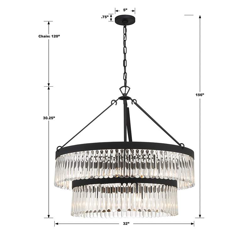 Image 7 Crystorama Emory 9 Light Black Forged Chandelier more views