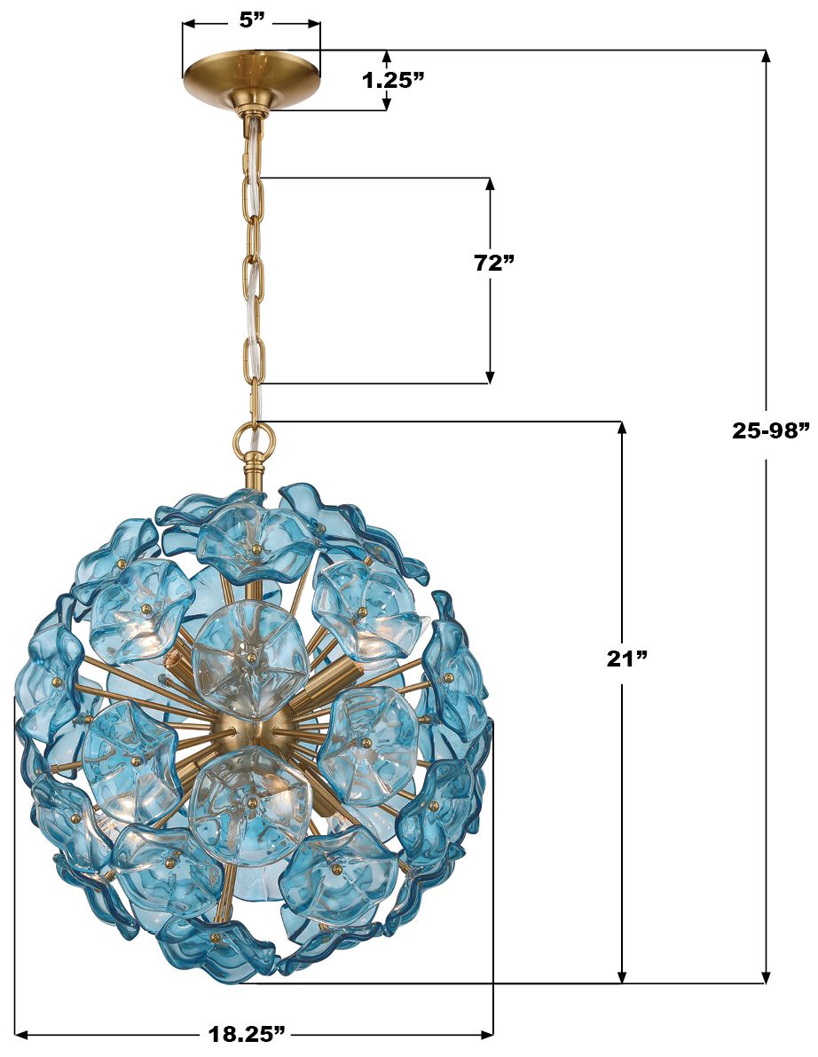 Image 7 Crystorama Esme 18.25'' Aged Brass Chandelier more views