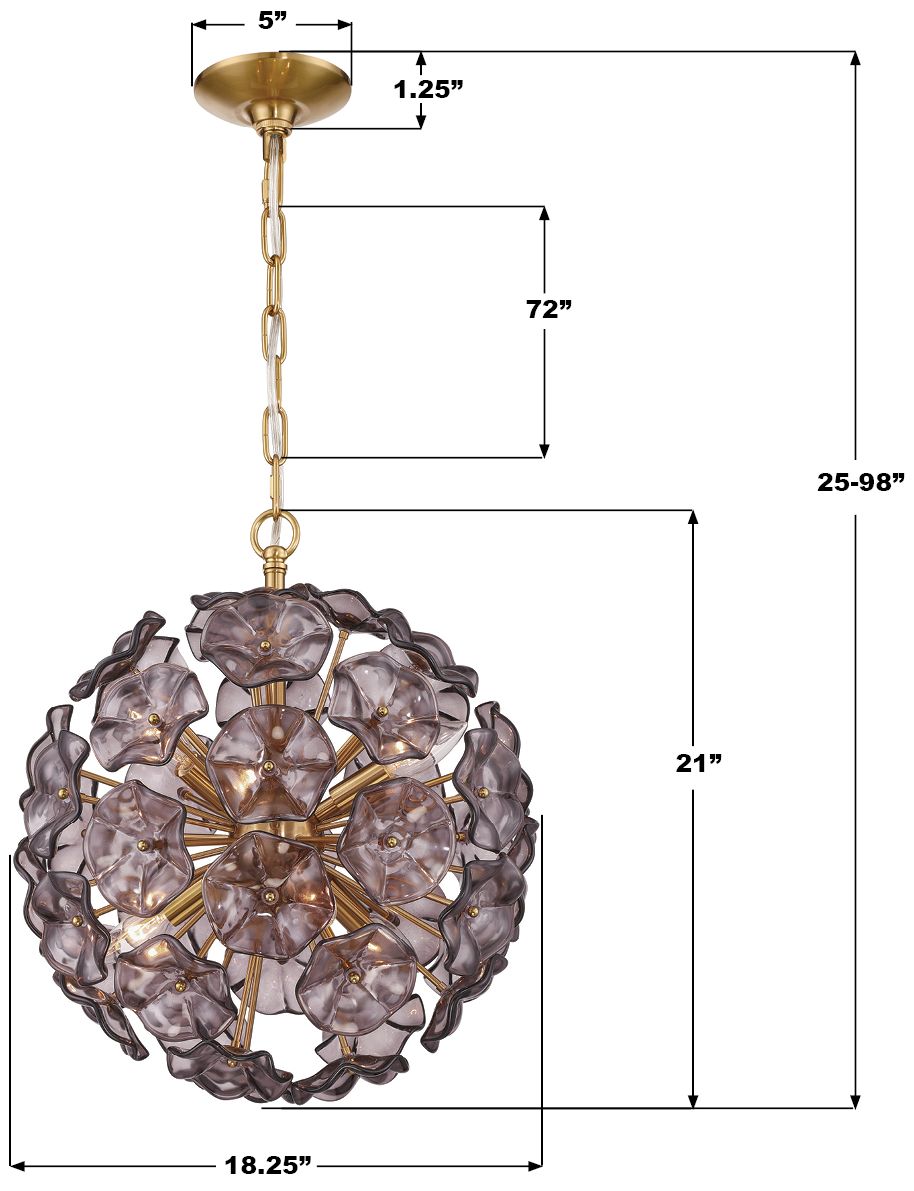Image 7 Crystorama Esme 18.25'' Aged Brass Chandelier more views