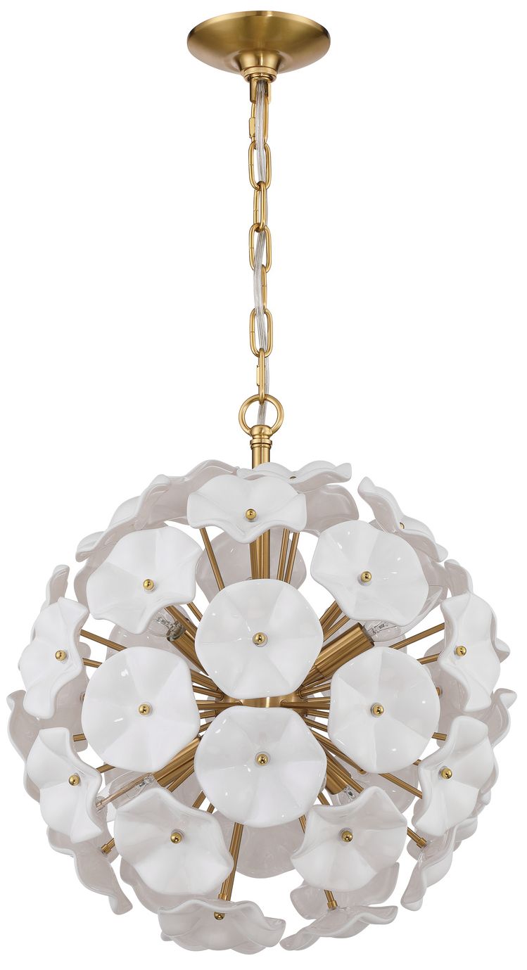 Image 2 Crystorama Esme 18.25'' Aged Brass Chandelier more views