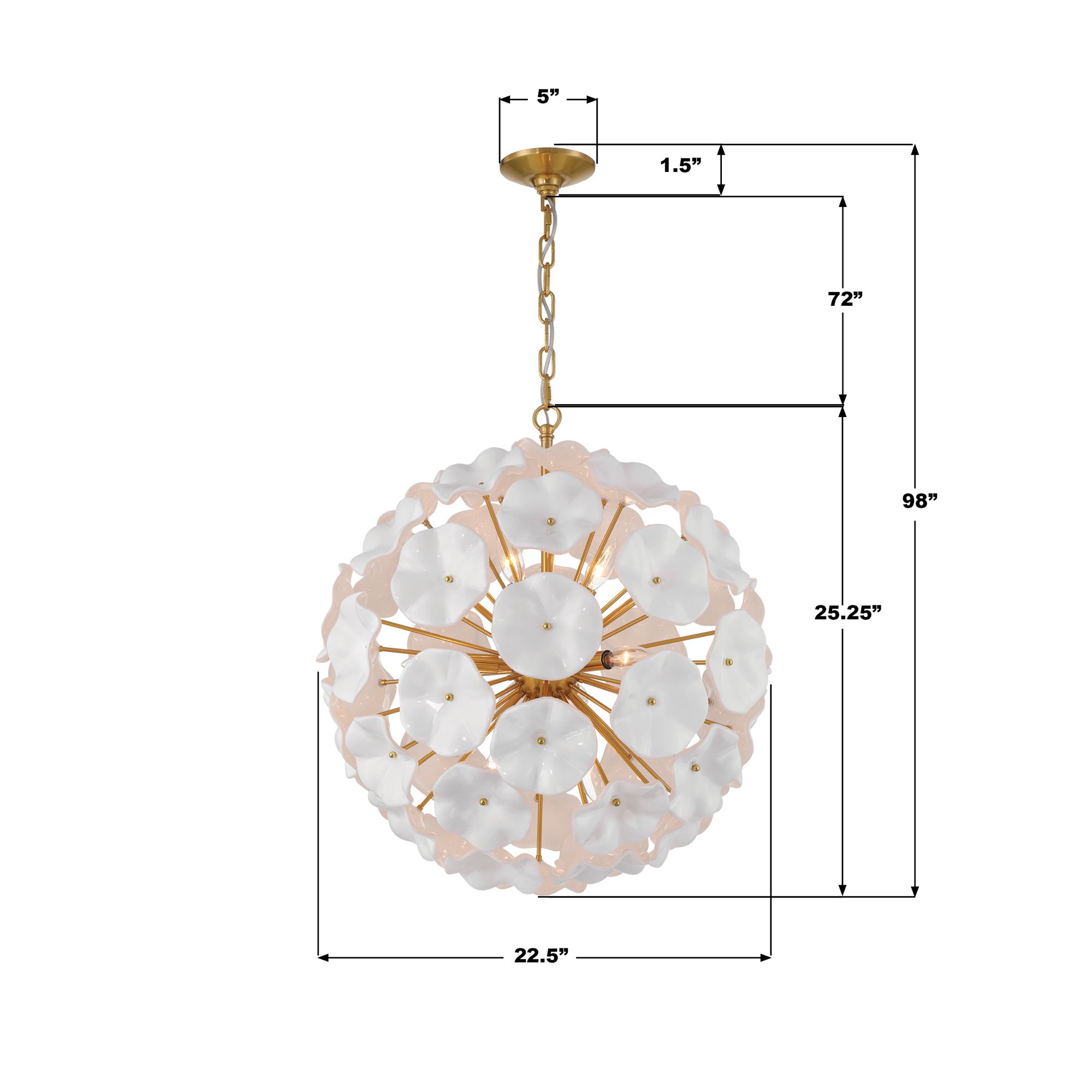 Crystorama Esme 22.5'' Aged Brass Chandelier