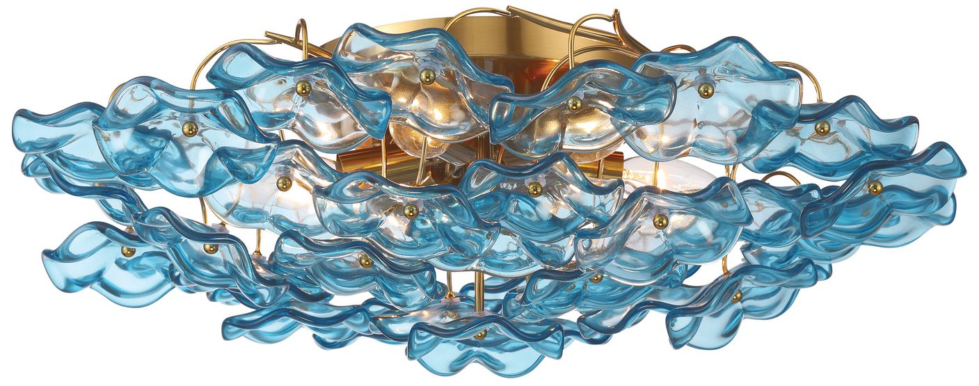 Crystorama Esme 22.5'' Aged Brass Semi Flush Mount