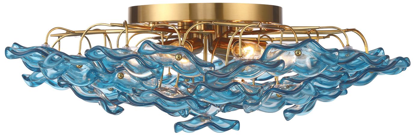 Thumbnail3 of Crystorama Esme 22.5'' Aged Brass Semi Flush Mount more views