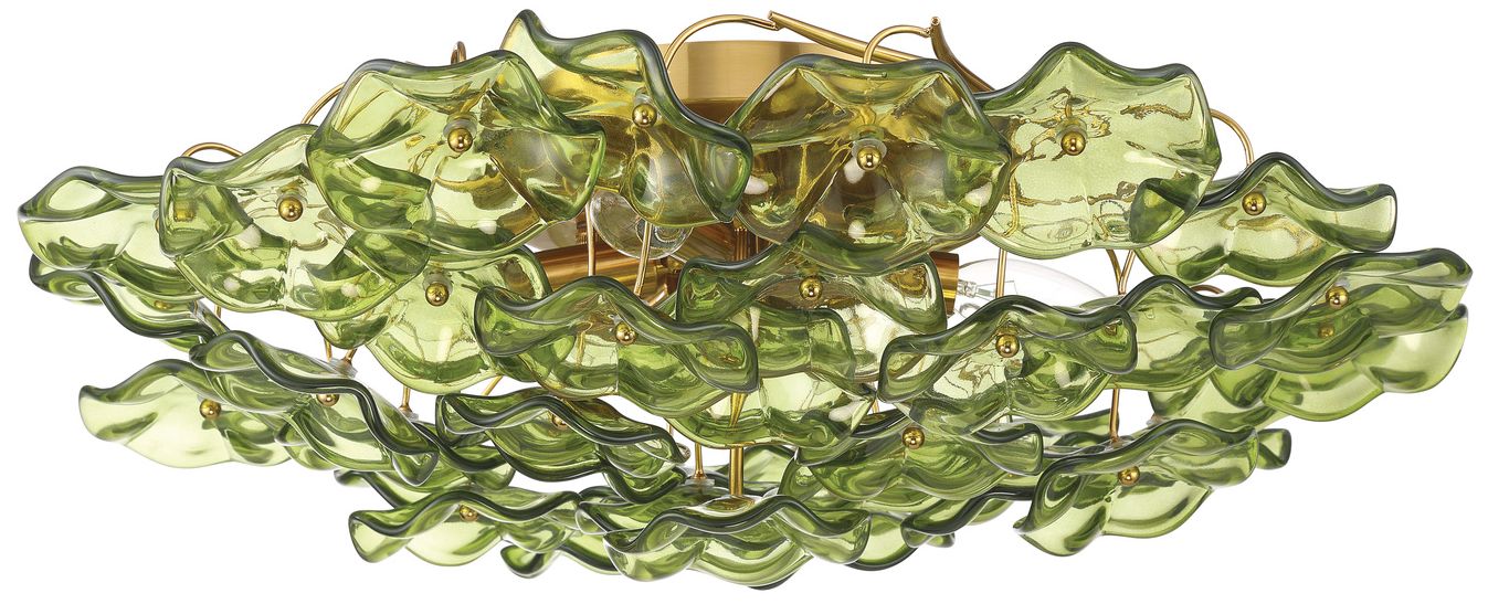 Image 2 Crystorama Esme 22.5'' Aged Brass Semi Flush Mount more views