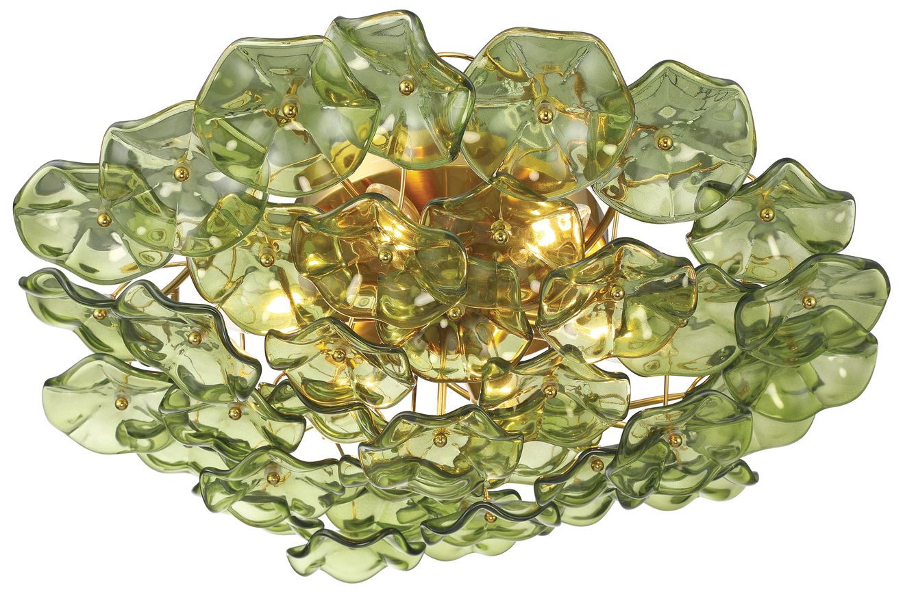 Image 4 Crystorama Esme 22.5'' Aged Brass Semi Flush Mount more views