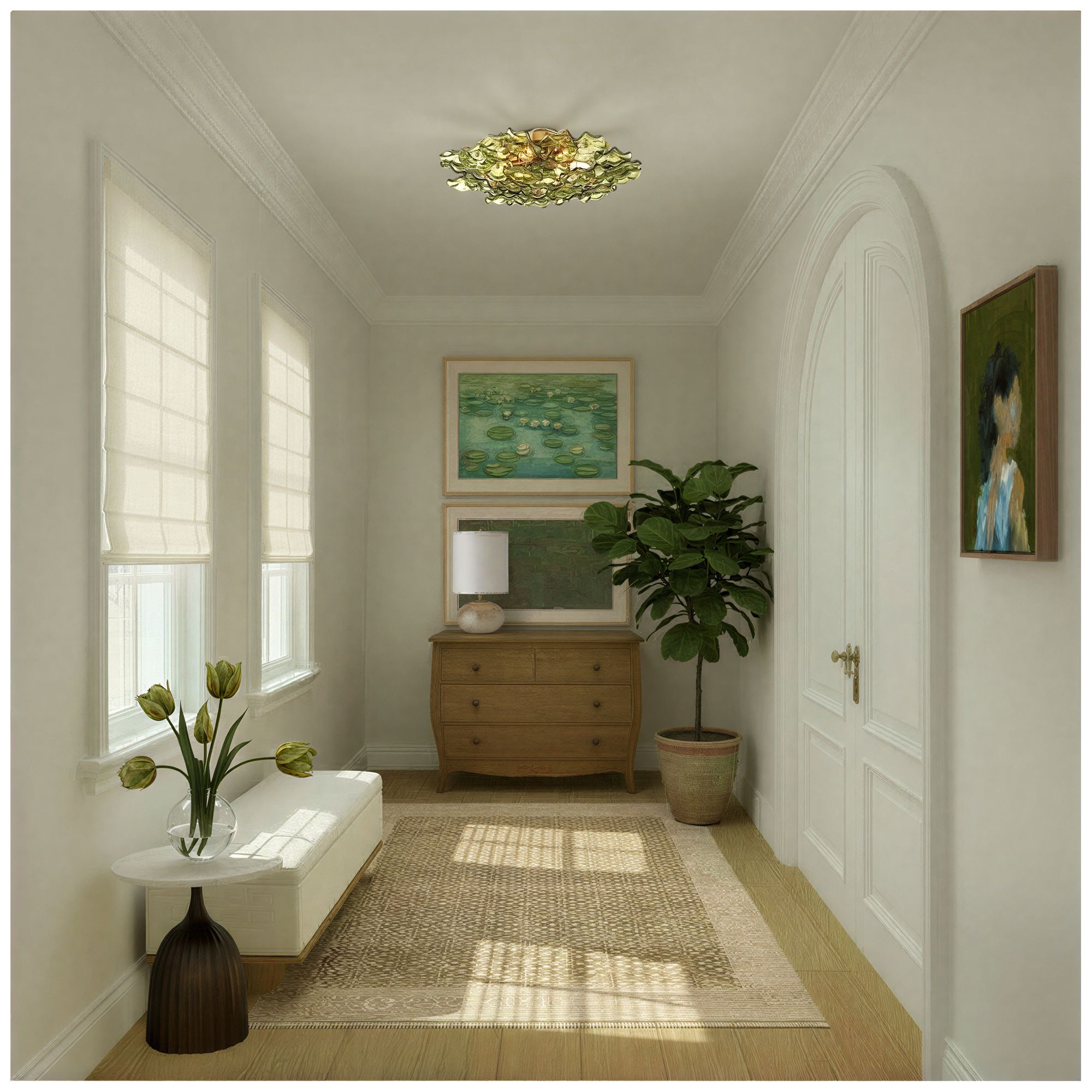 Image 6 Crystorama Esme 22.5'' Aged Brass Semi Flush Mount more views