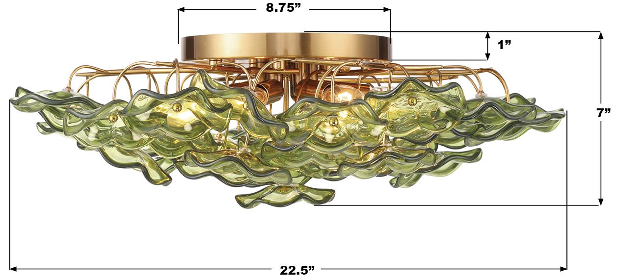 Image 7 Crystorama Esme 22.5'' Aged Brass Semi Flush Mount more views