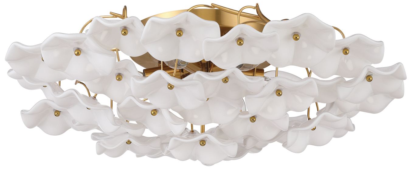 Image 2 Crystorama Esme 22.5'' Aged Brass Semi Flush Mount more views