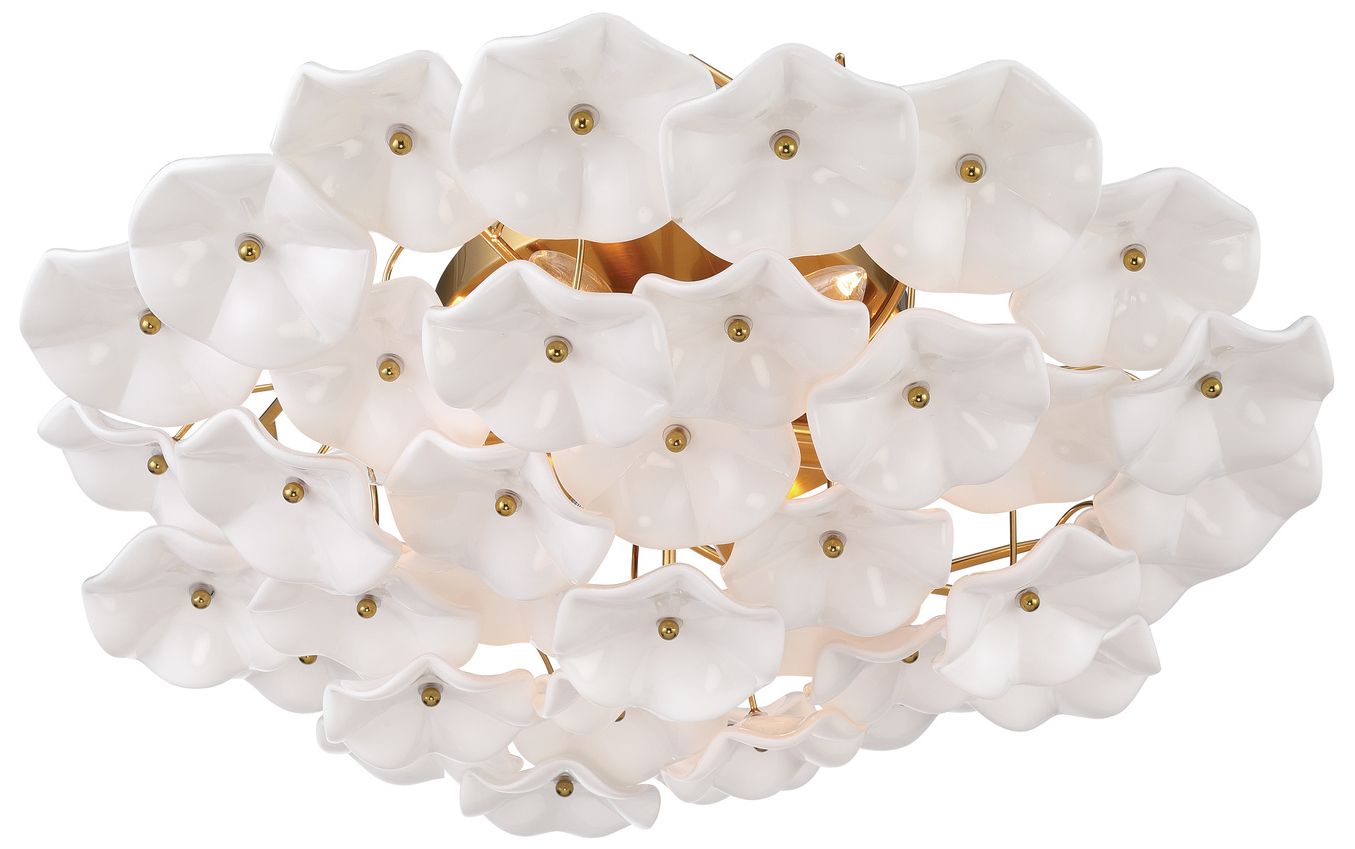 Image 4 Crystorama Esme 22.5'' Aged Brass Semi Flush Mount more views