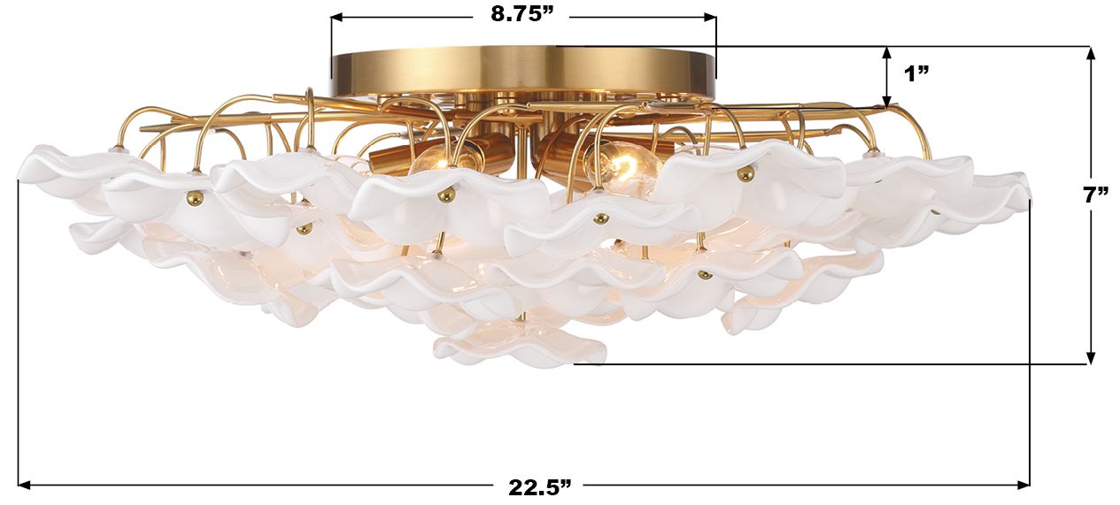 Image 7 Crystorama Esme 22.5'' Aged Brass Semi Flush Mount more views