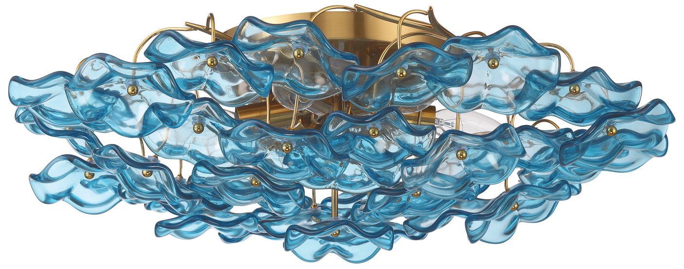 Image 2 Crystorama Esme 22.5in.  Aged Brass Semi more views