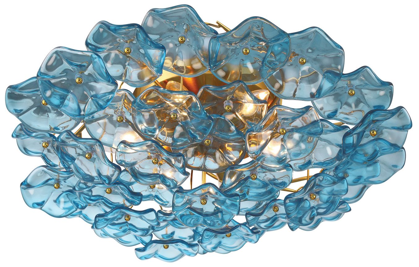 Image 4 Crystorama Esme 22.5in.  Aged Brass Semi more views