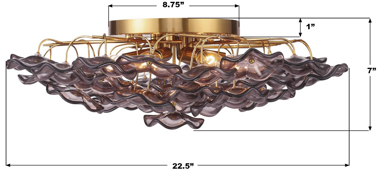 Image 7 Crystorama Esme 22.5in.  Aged Brass Semi more views