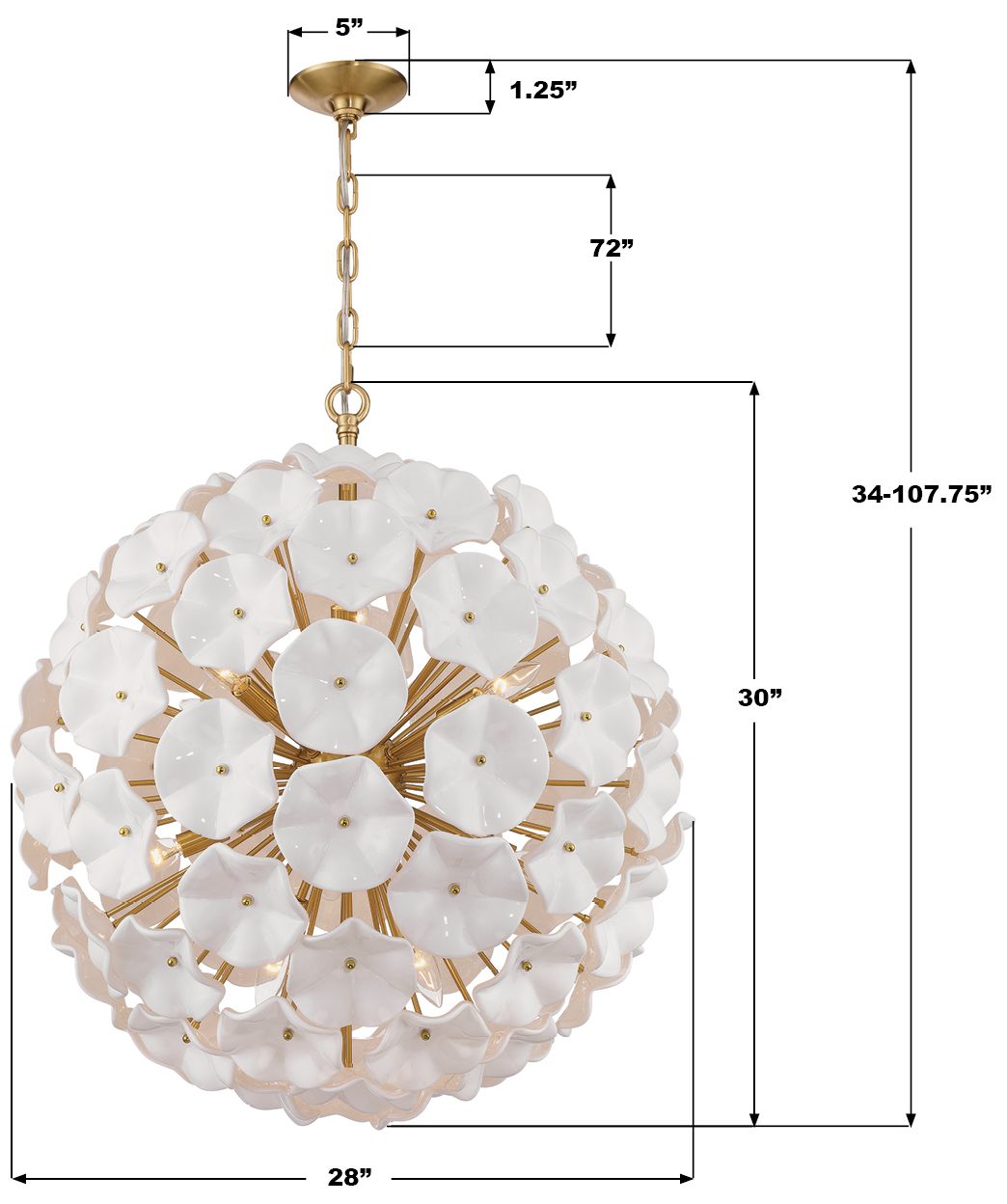 Image 7 Crystorama Esme 28in.  Aged Brass Chande more views