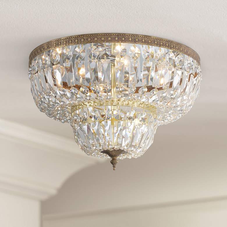 Image 1 Crystorama Everly 18" Wide Olde Brass Ceiling Light