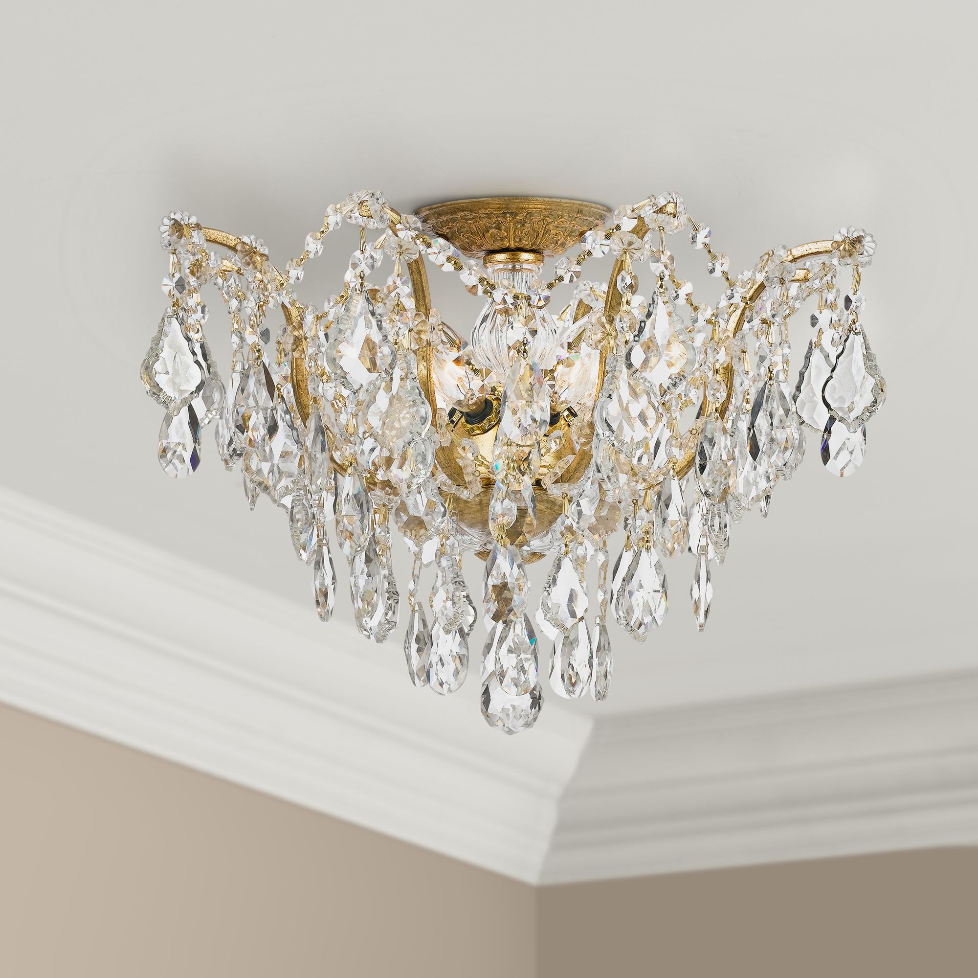 antique gold flush mount ceiling light