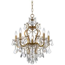 Crystorama Filmore 23" 6-Light Traditional Gold and Crystal Chandelier