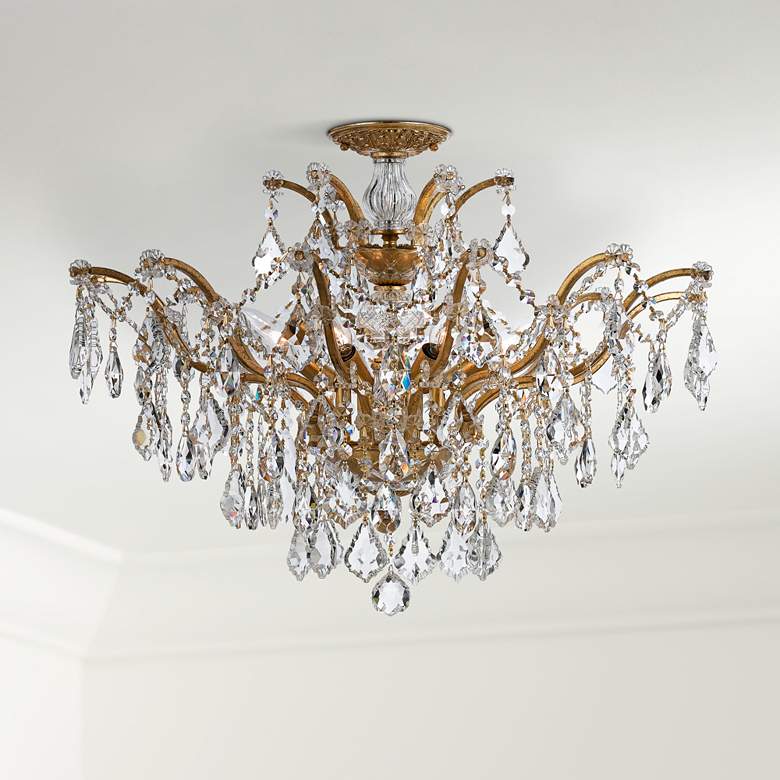 Image 1 Crystorama Filmore 27" Wide Antique Gold Ceiling Light