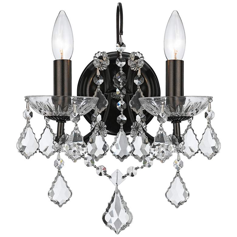 Image 1 Crystorama Filmore Bronze 12 1/2" High Crystal Wall Sconce