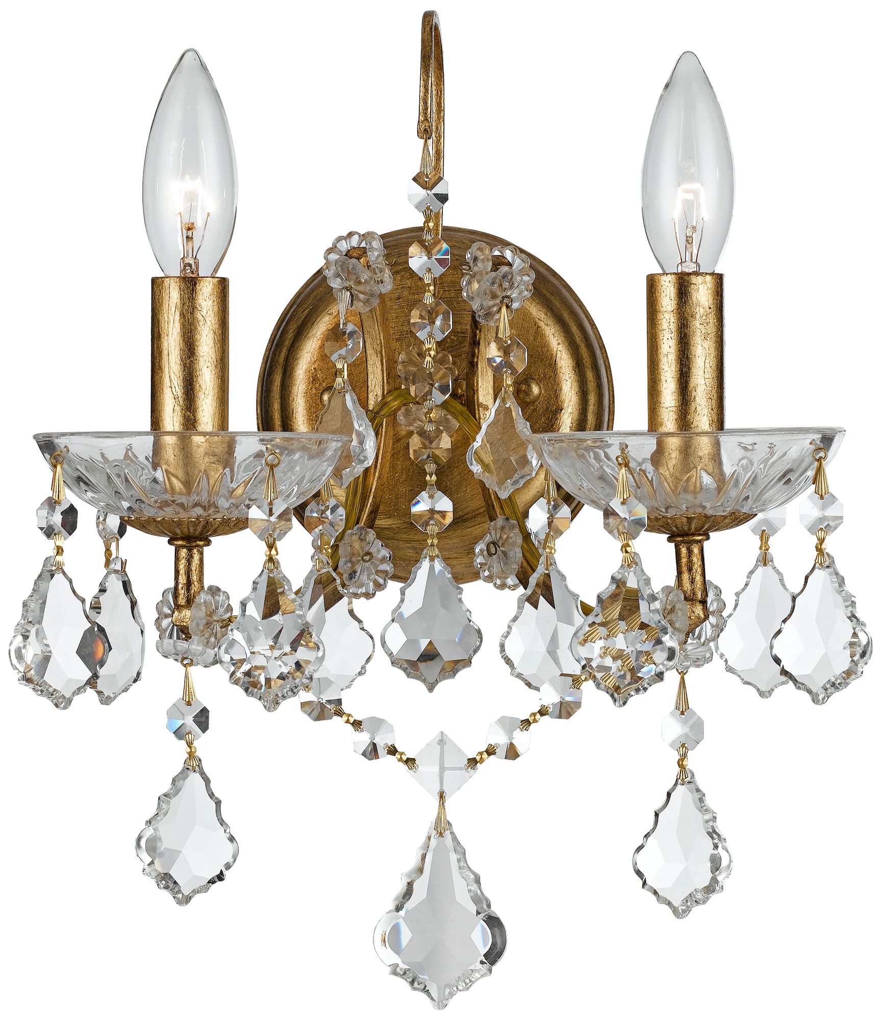 gold crystal wall sconce