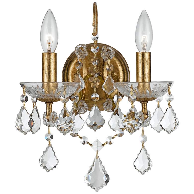Image 1 Crystorama Filmore Gold 12 1/2" High Crystal Wall Sconce