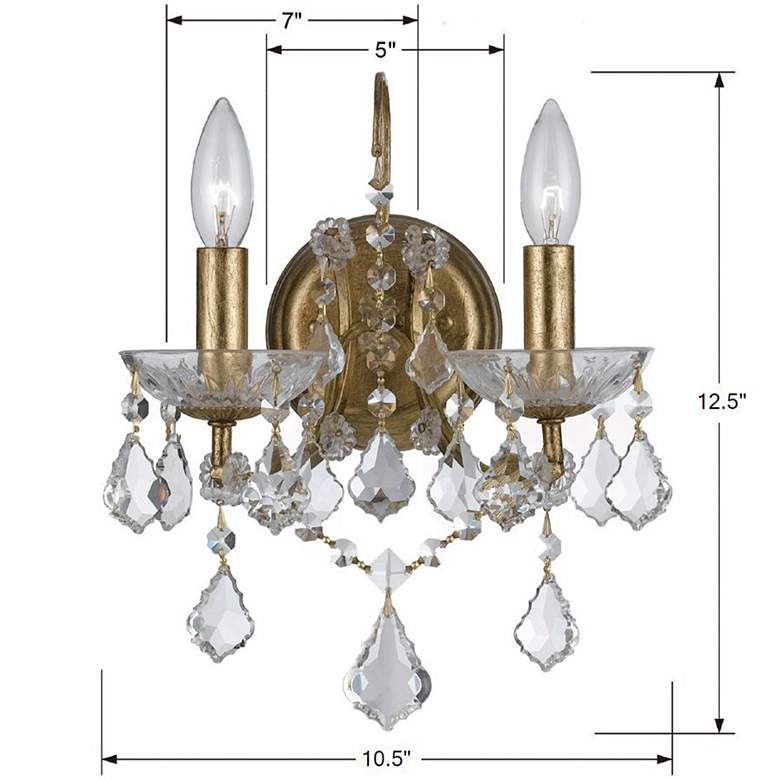 Image 6 Crystorama Filmore Gold 12 1/2" High Crystal Wall Sconce more views