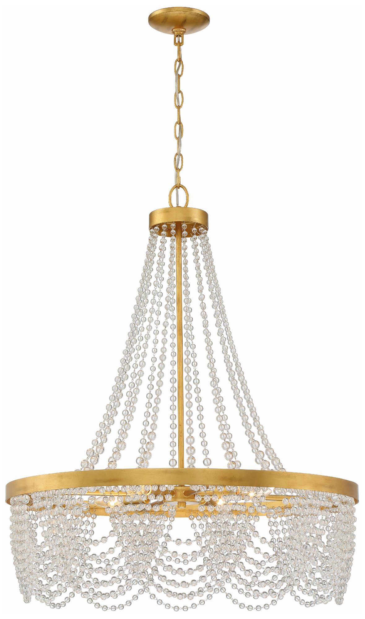 Crystorama Fiona 27" Wide Antique Gold 4-Light Chandelier