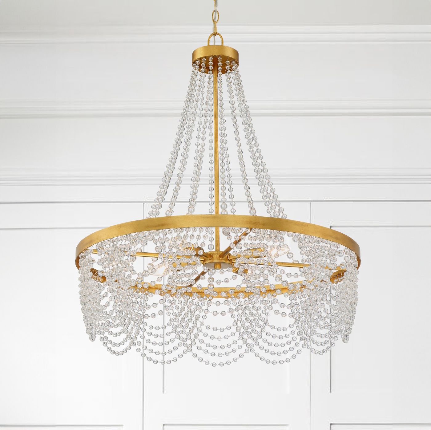 Image Crystorama Fiona 27" Wide Antique Gold 4-Light Chandelier