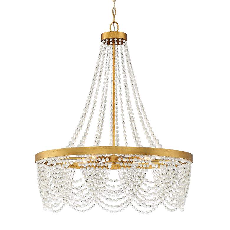 Image 1 Crystorama Fiona 27 inch Wide Antique Gold 4-Light Chandelier