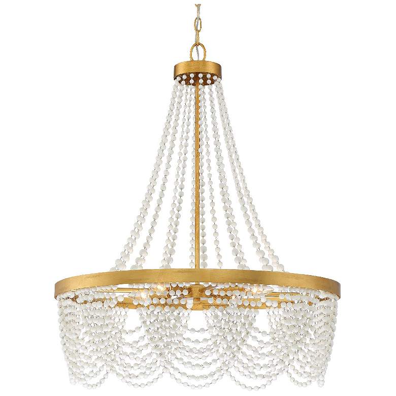 Image 1 Crystorama Fiona 27 inch Wide Antique Gold 4-Light Chandelier