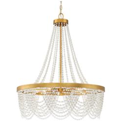 Crystorama Fiona 27" Wide Antique Gold 4-Light Chandelier