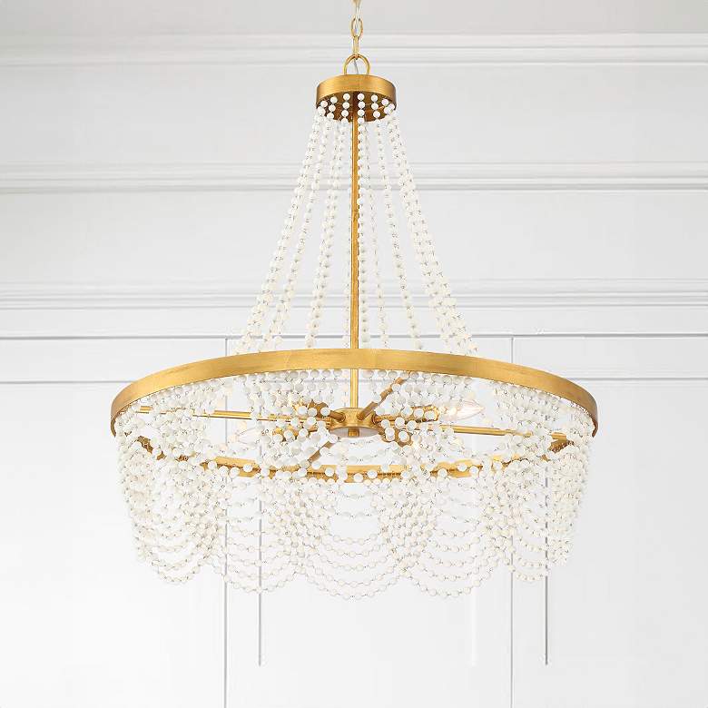 Image 1 Crystorama Fiona 27" Wide Antique Gold 4-Light Chandelier