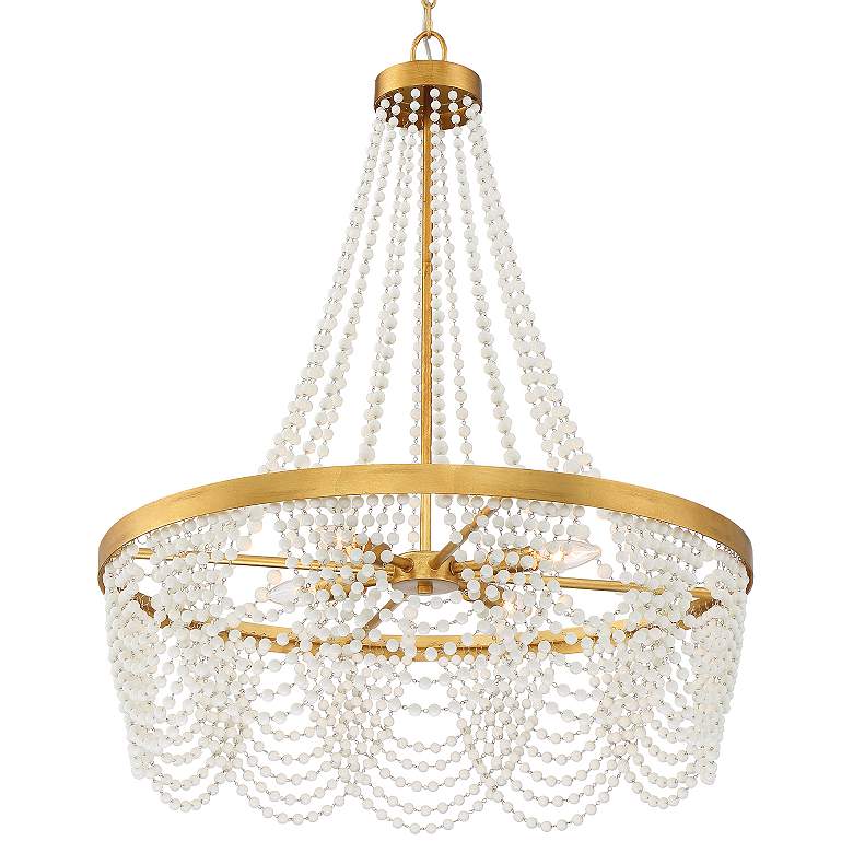 Image 3 Crystorama Fiona 27 inch Wide Antique Gold 4-Light Chandelier more views