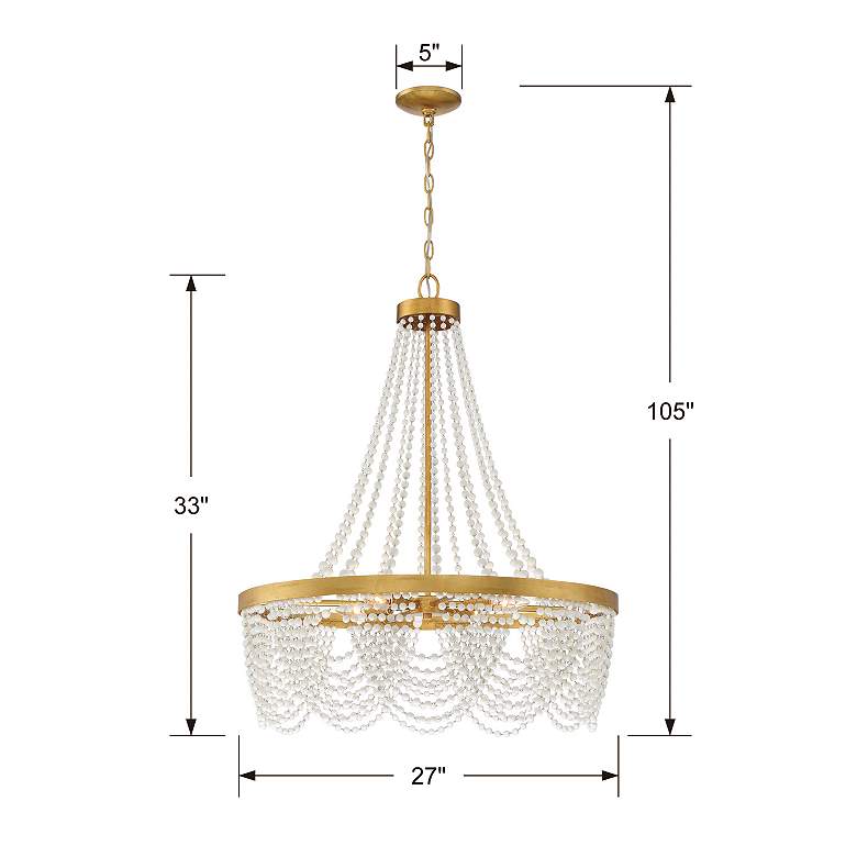Crystorama Fiona 27&quot; Wide Antique Gold 4-Light Chandelier more views