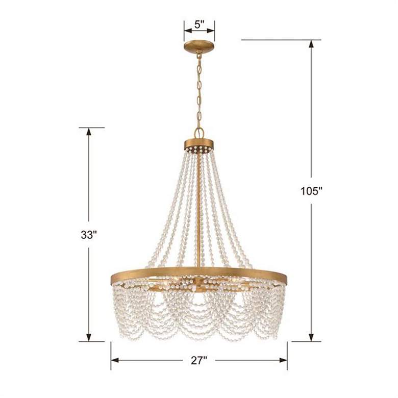 Image 6 Crystorama Fiona 27" Wide Antique Gold 4-Light Chandelier more views