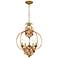 Crystorama Fiore Antique Gold Leaf 17" Wide Chandelier