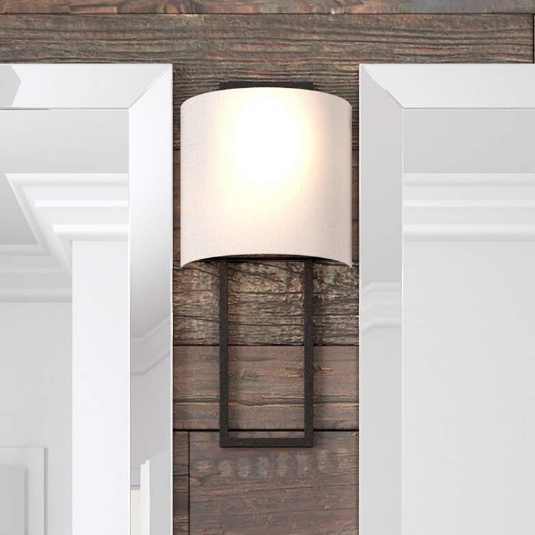 Image 1 Crystorama Fremont 21" High Black Forged Wall Sconce