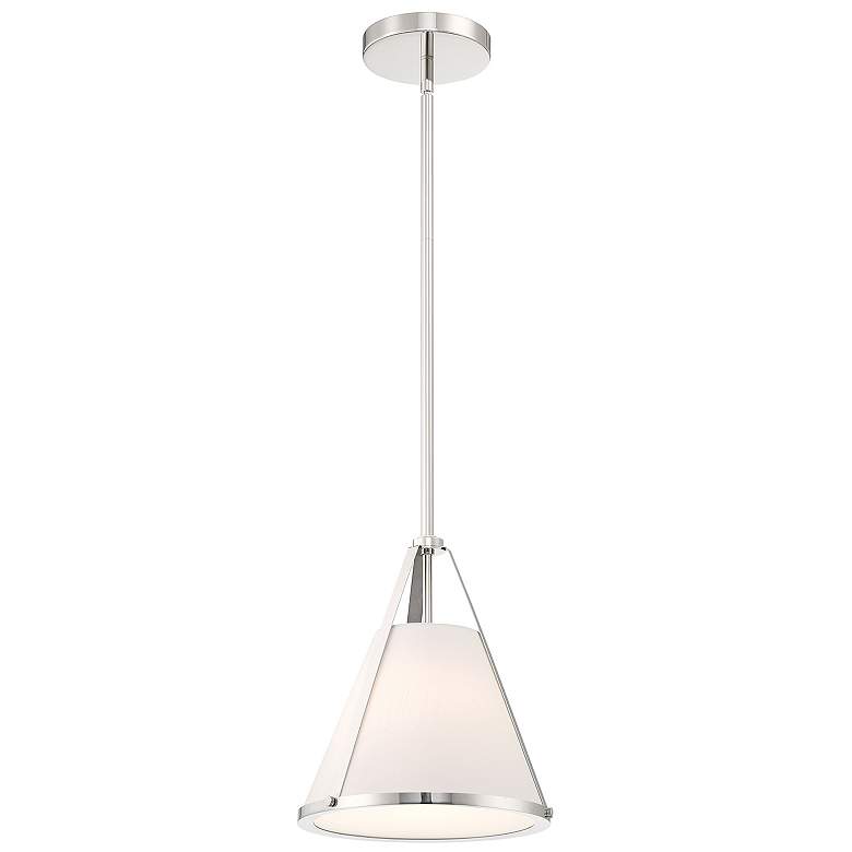 Image 1 Crystorama Fulton 10 3/4" Wide Polished Nickel Mini Pendant